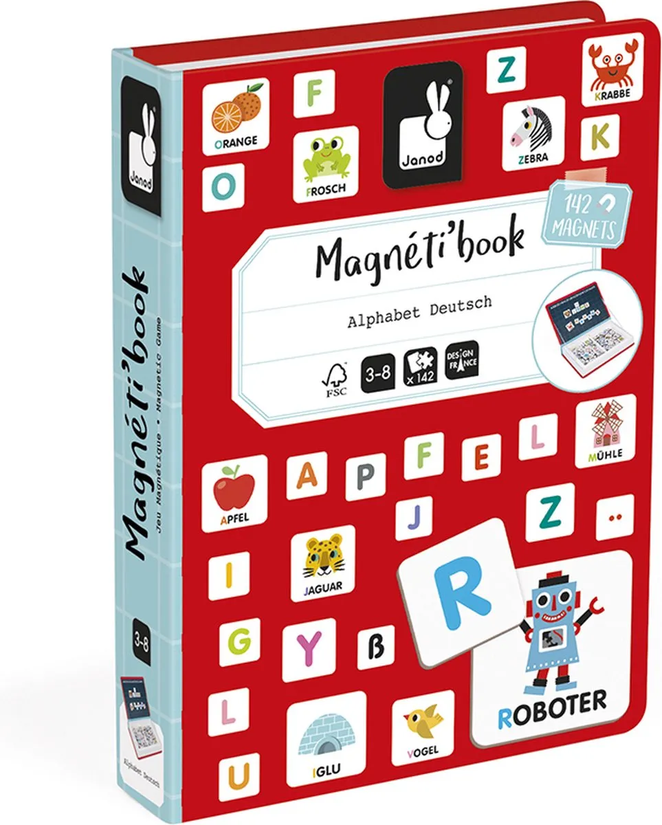 Janod Magnetibook Alfabet Duitstalig J02713 - 142 Magneten