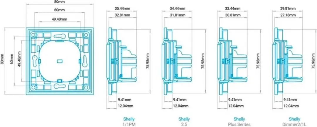 Shelly Wall Switch 2 WS2 Wit