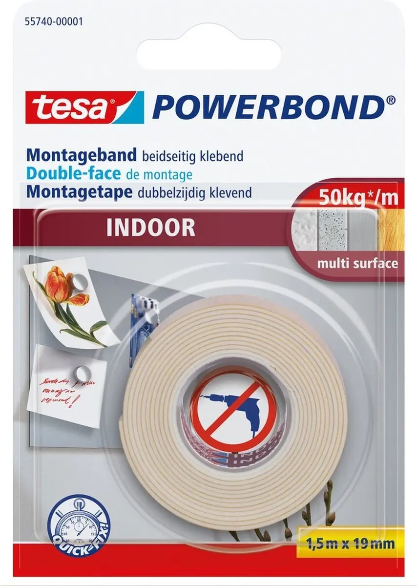 Tesa Montagetape Indoor 1,5m x 19mm