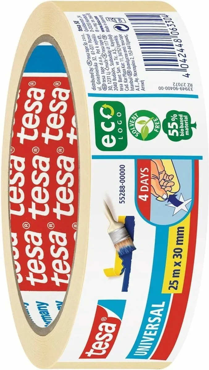 Tesa Afplaktape Rood 25m x 30mm