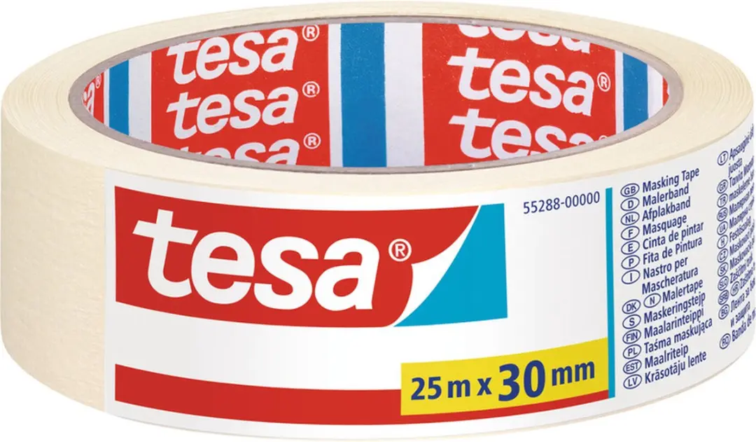 Tesa Afplaktape Rood 25m x 30mm