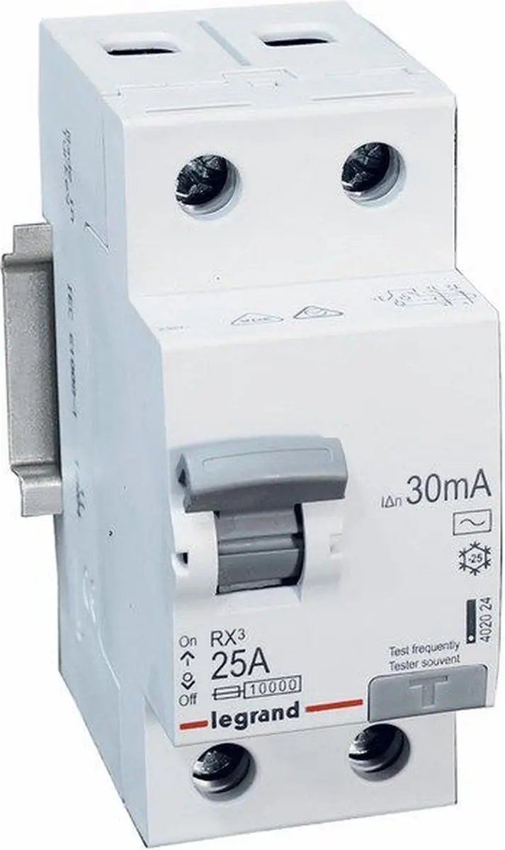 Legrand RX3 Schakelaar 25A 30mA - Grijs