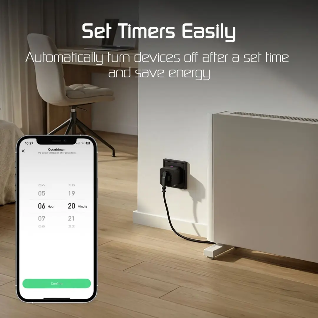 Ledvion Slimme Stekker WiFi 16A - Energiemeter - Zwart