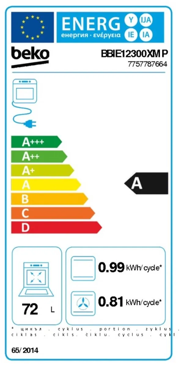 Beko BBIE12300XMP Multifunctionele Oven 72L - Roestvrijstaal - afbeelding 6 van 6