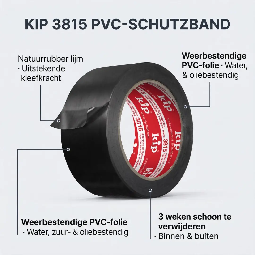Kip 3815-85 PVC Beschermtape 50mm x 33m - Zwart