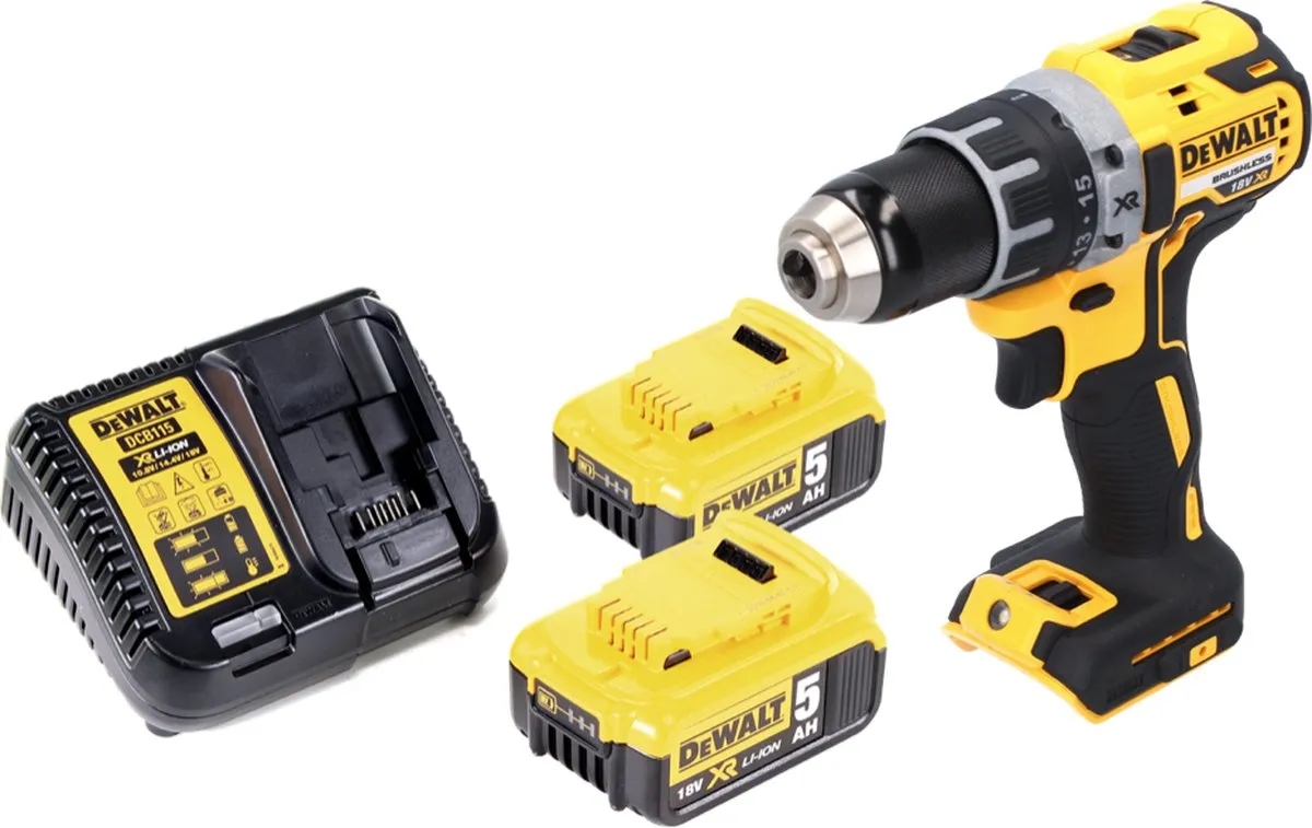 DeWalt DCD791P2 Accuboormachine 18V - 2x 5.0Ah + Lader - afbeelding 2 van 5
