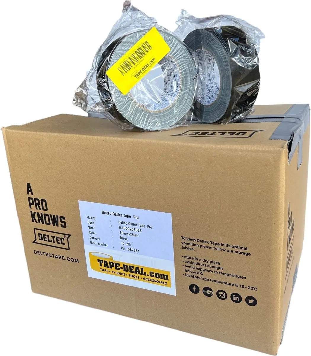 Deltec Gaffer Tape Pro 50mm x 25m - 30 Stuks