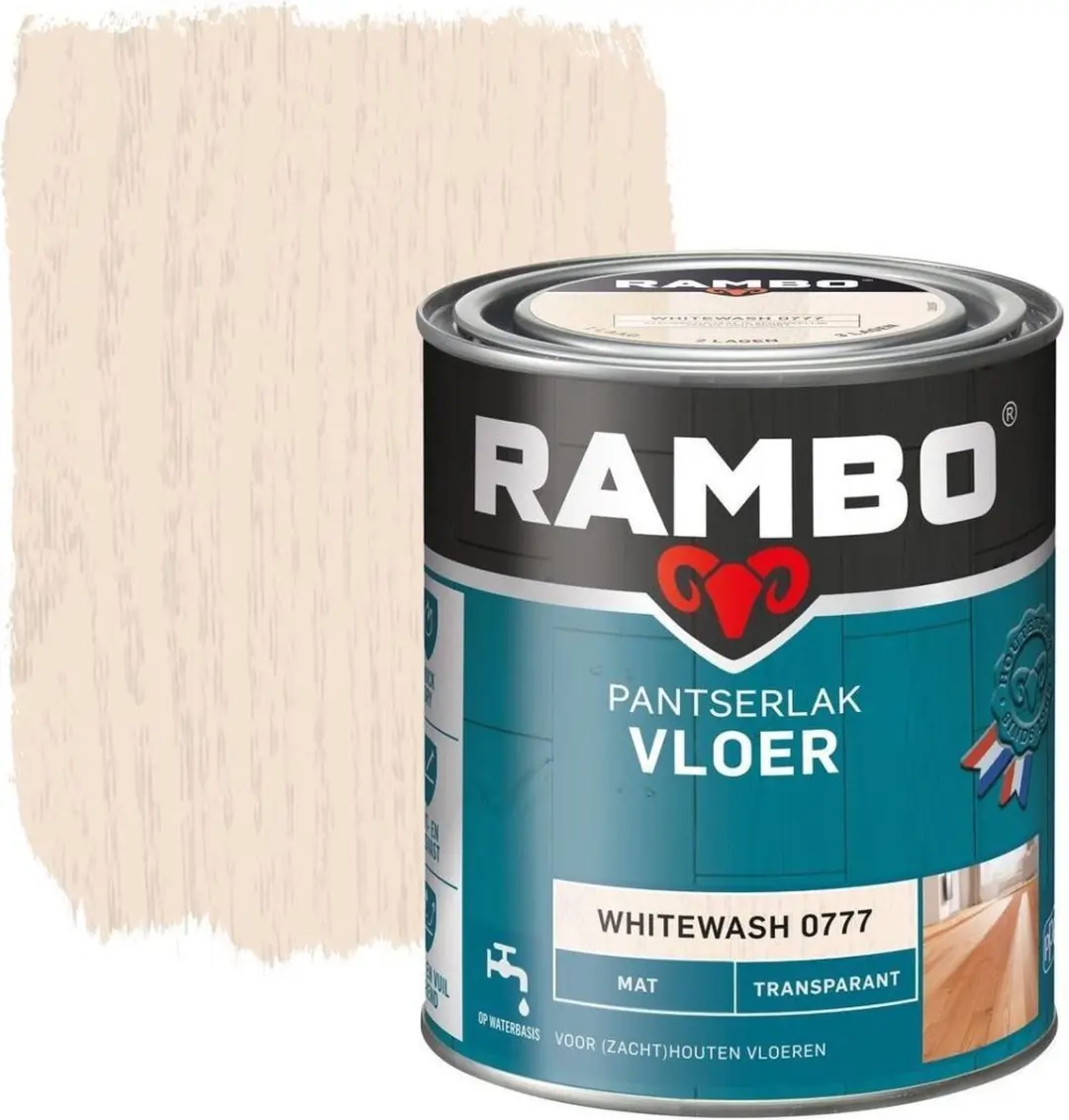 Rambo Pantserlak Vloer Transparant 0.75L - Whitewash
