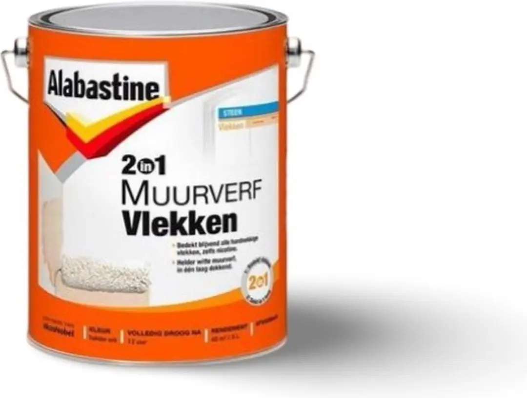 Alabastine 2-in-1 Muurverf Vlekken 5L - Wit