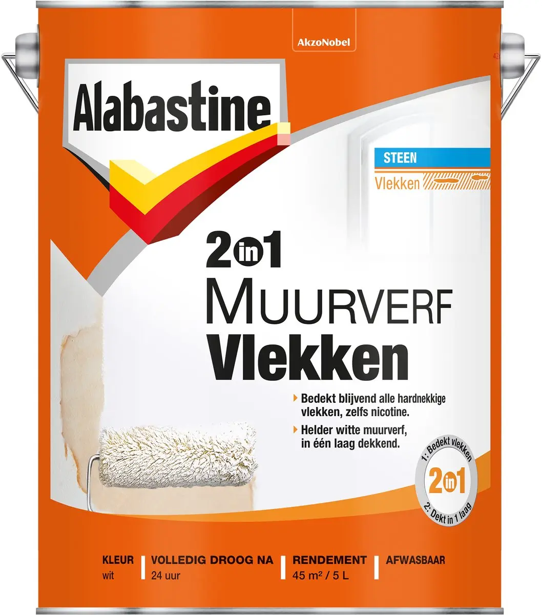 Alabastine 2-in-1 Muurverf Vlekken 5L
