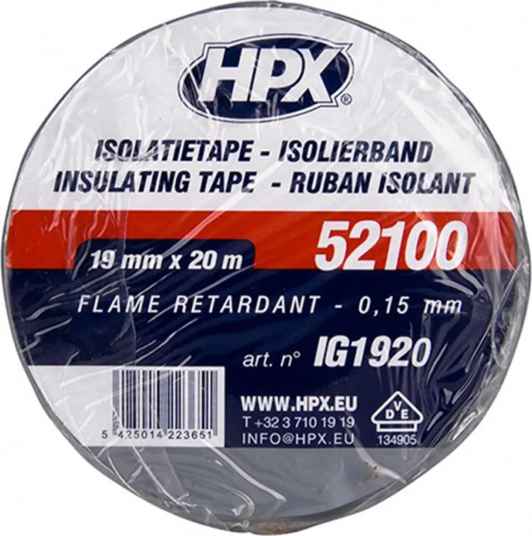 HPX PVC Isolatietape VDE 19mm x 20m - 10 Stuks