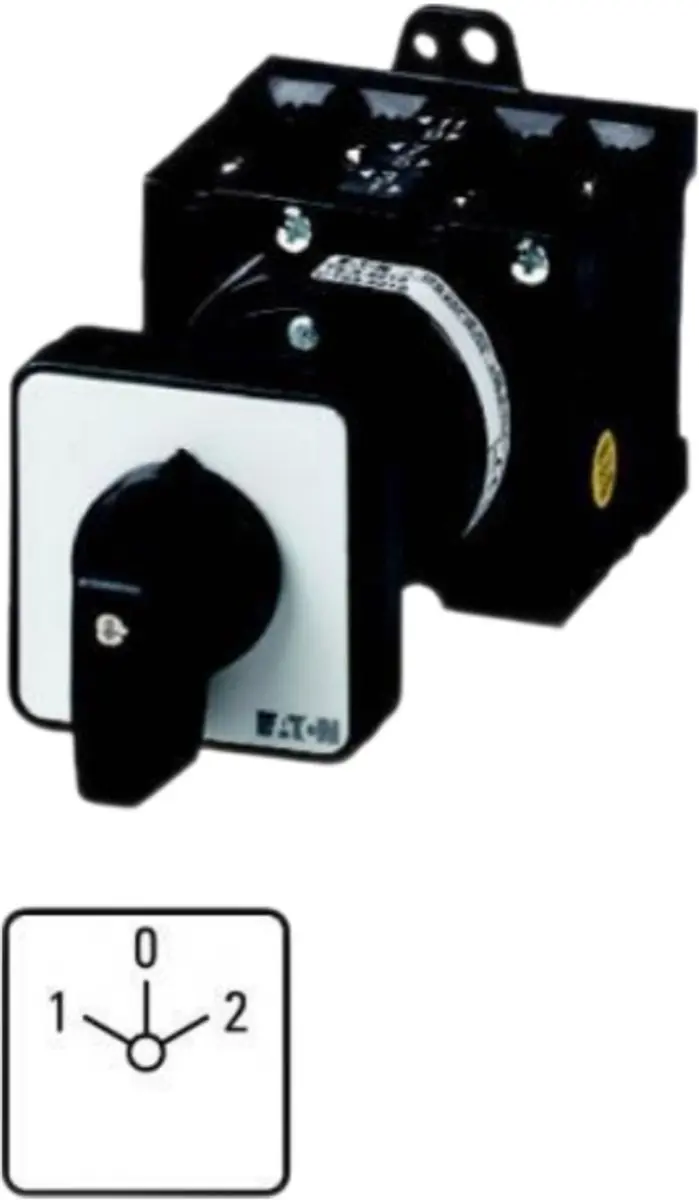 Eaton Omschakelaar T3 32A 6-polig 60° 1-0-2 Wit
