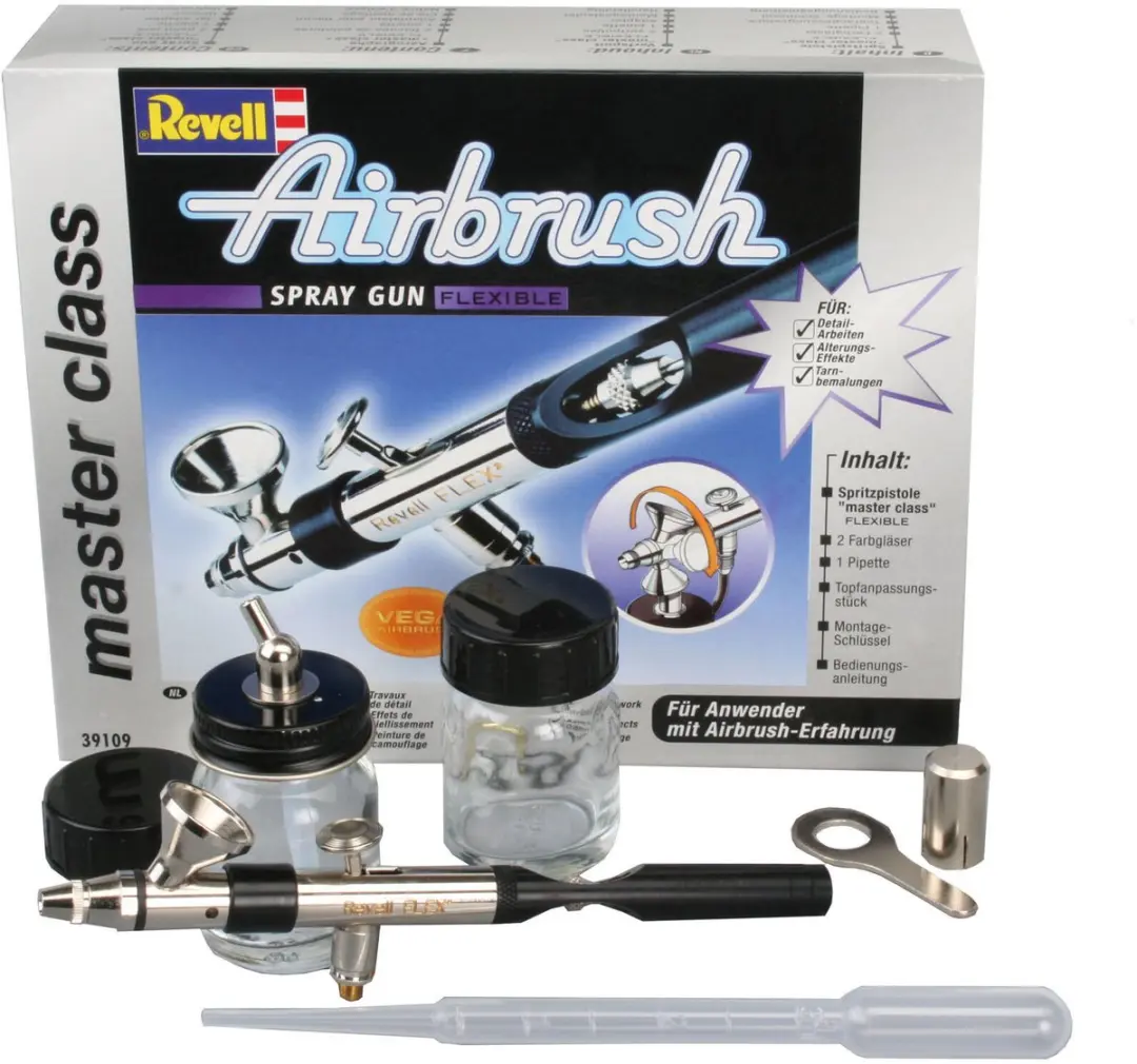 Revell Master Class Flexible Airbrushpistool - 2 Glazen