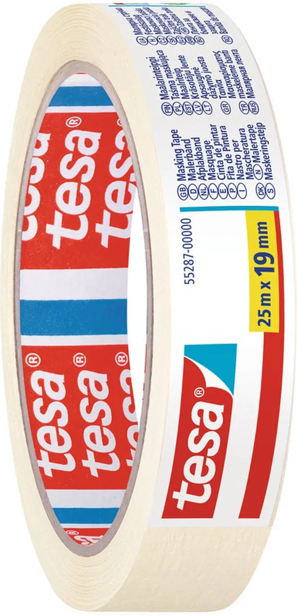 Tesa Afplaktape 2x - Wit - 19mm x 25m