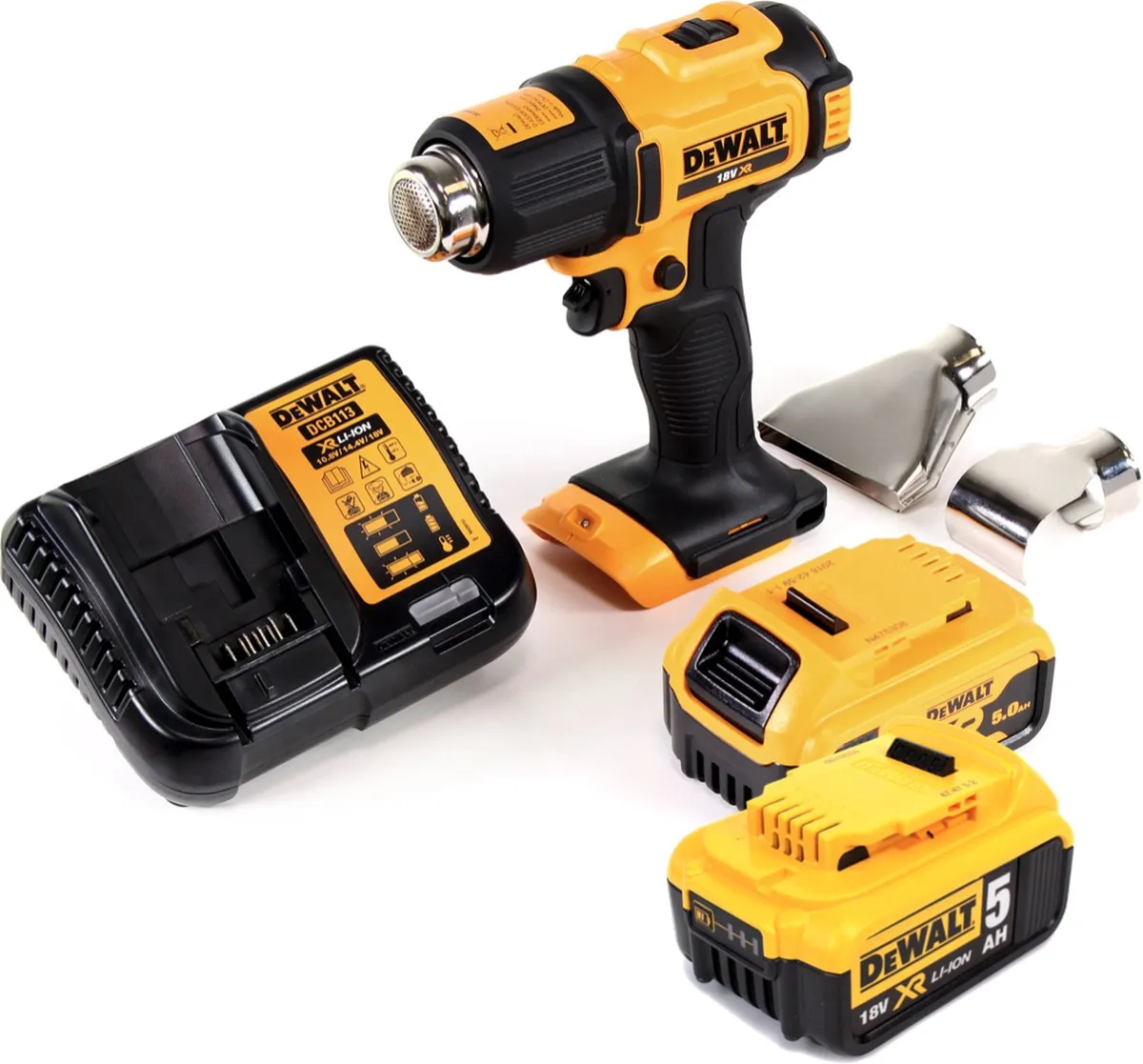DeWalt DCE530P2-QW Heetluchtpistool 18V - 530°C - 2x 5,0Ah Accu - afbeelding 4 van 5