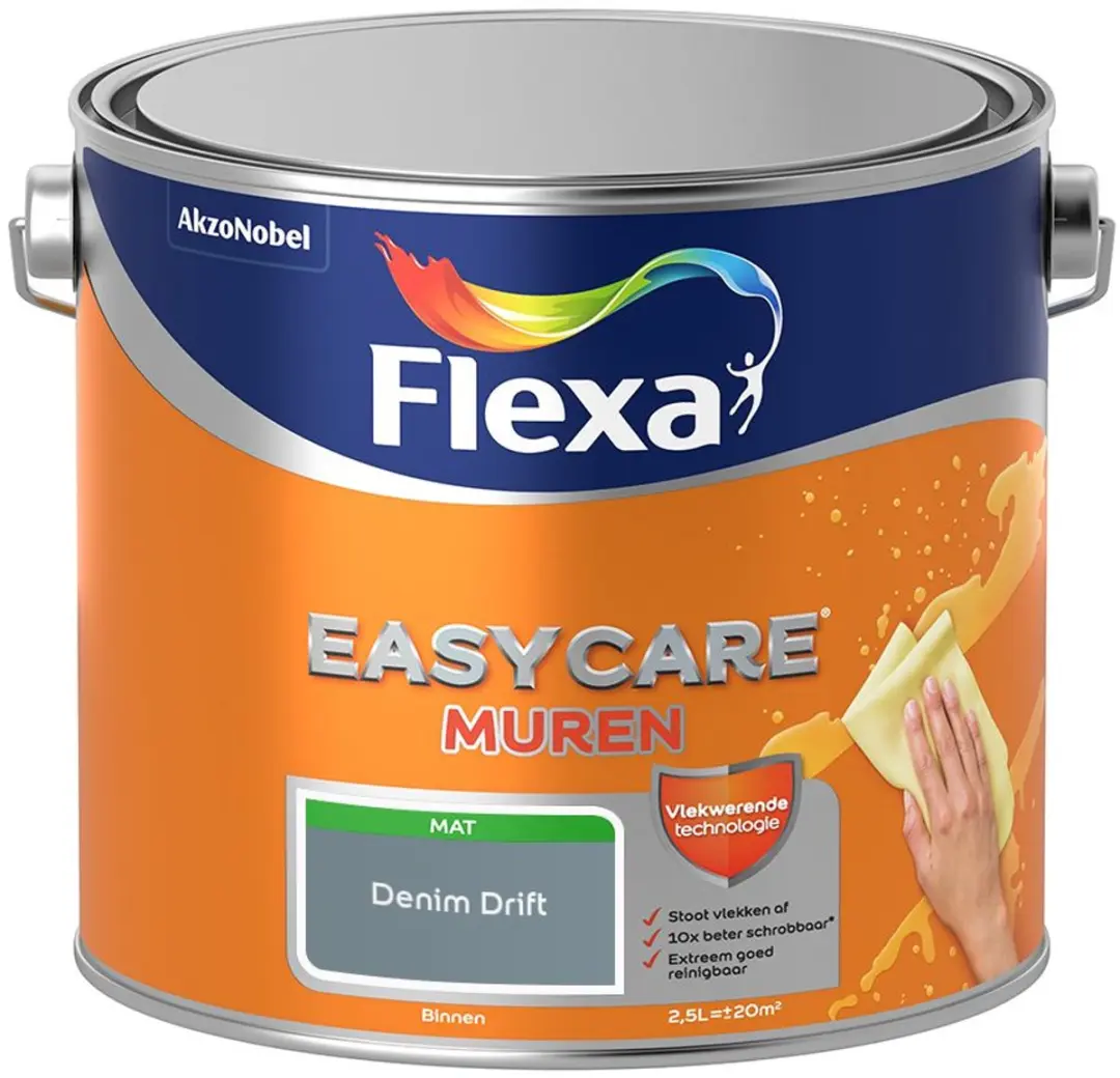 Flexa Easycare Muren Denim Drift Mengverf 2,5L