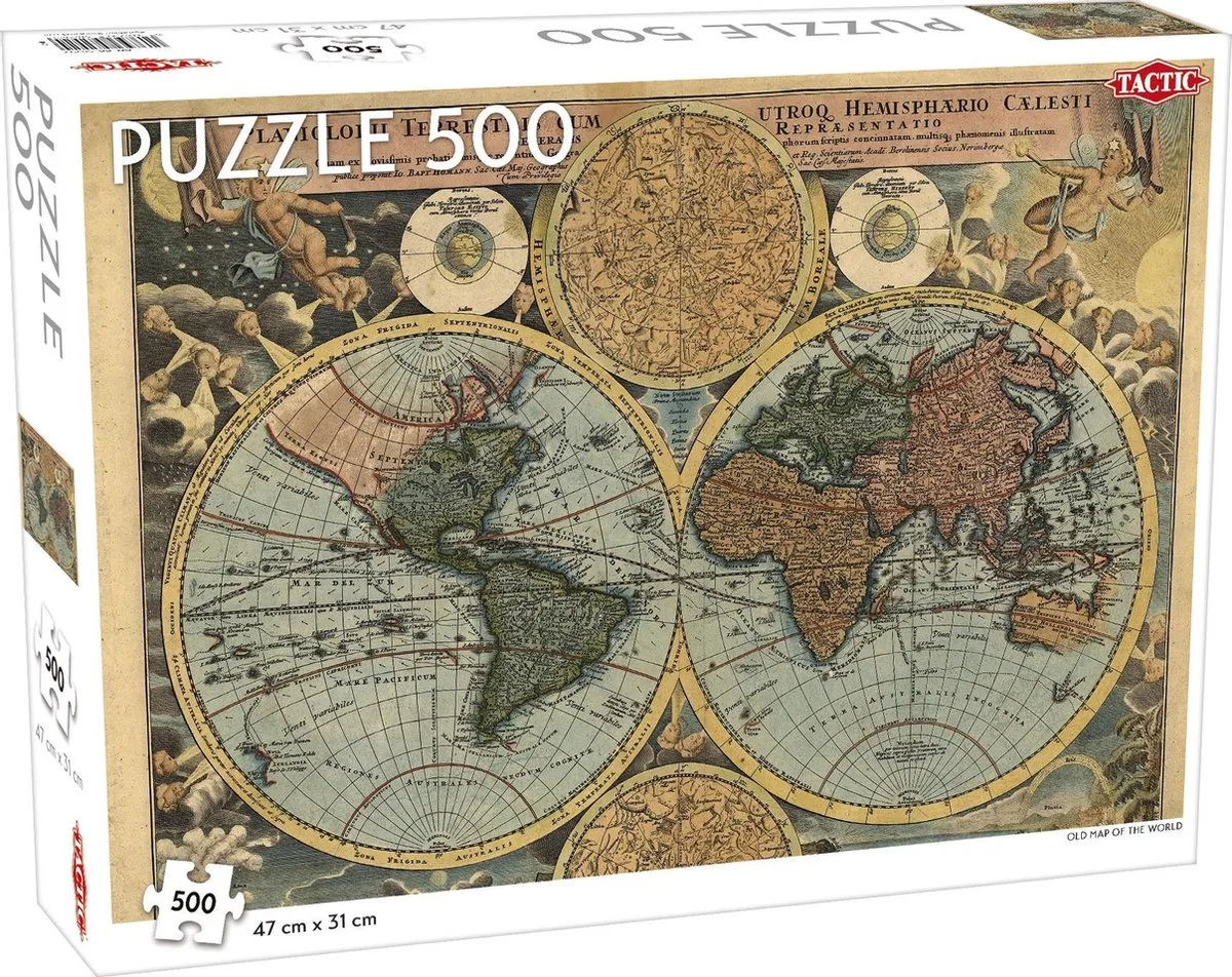 Tactic Old Map of the World Puzzel 500 Stukjes