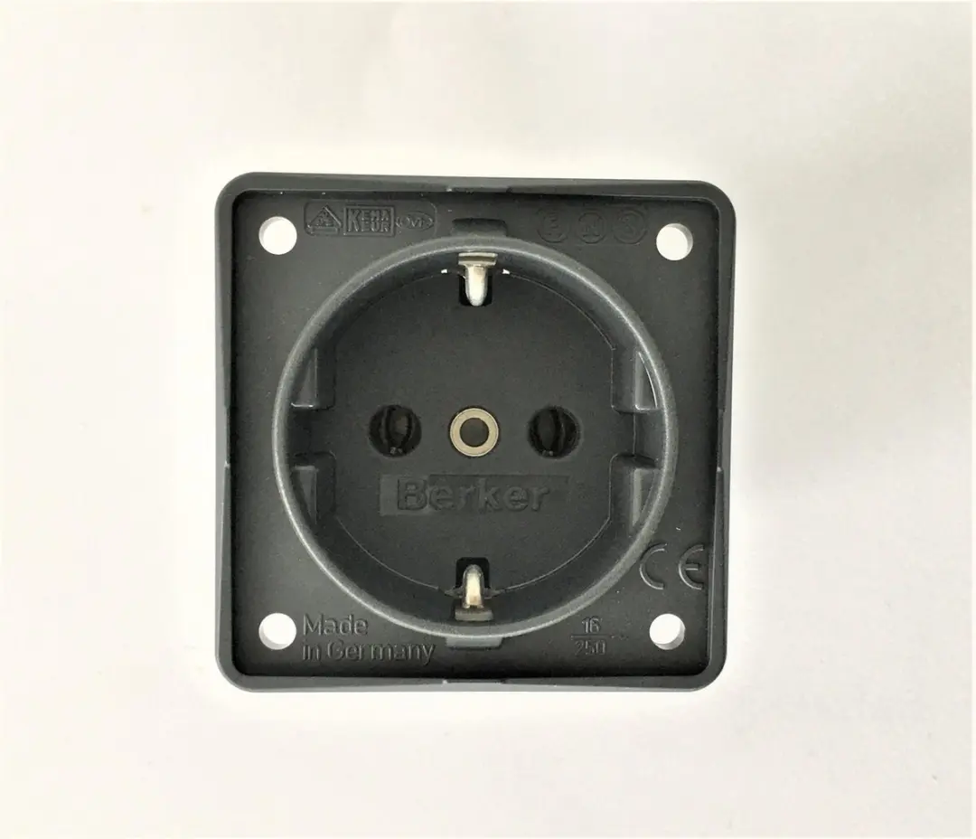 Hager Berker Integro Wandstopcontact E2FJJ - Antraciet