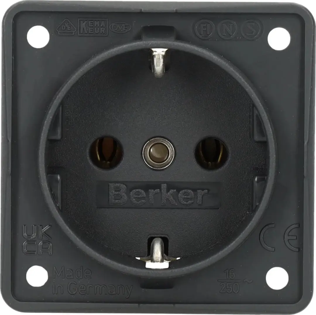 Hager Berker Integro Wandstopcontact E2FJJ - Antraciet
