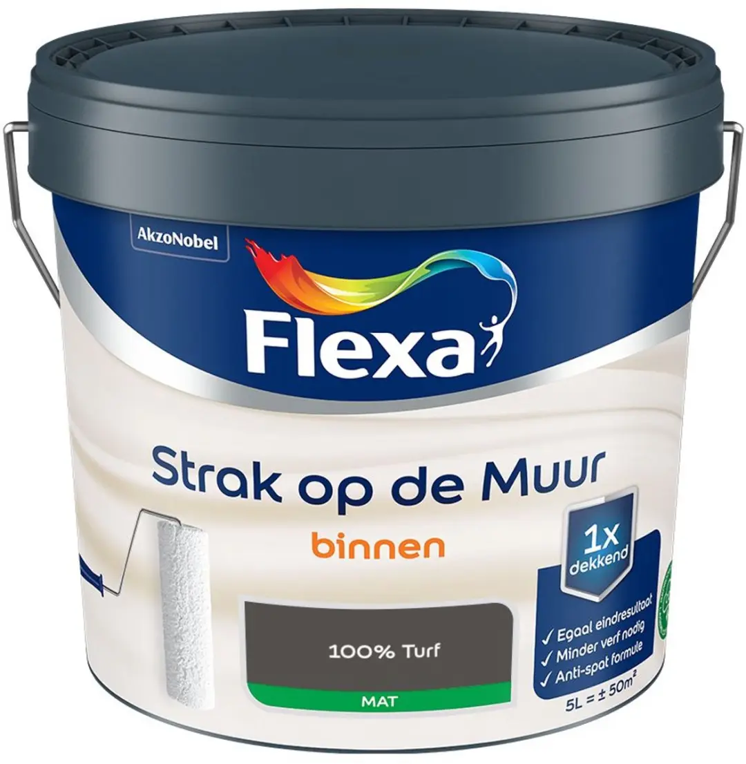 Flexa Strak op de Muur Binnen Mat Mengverf 100% Turf 5L