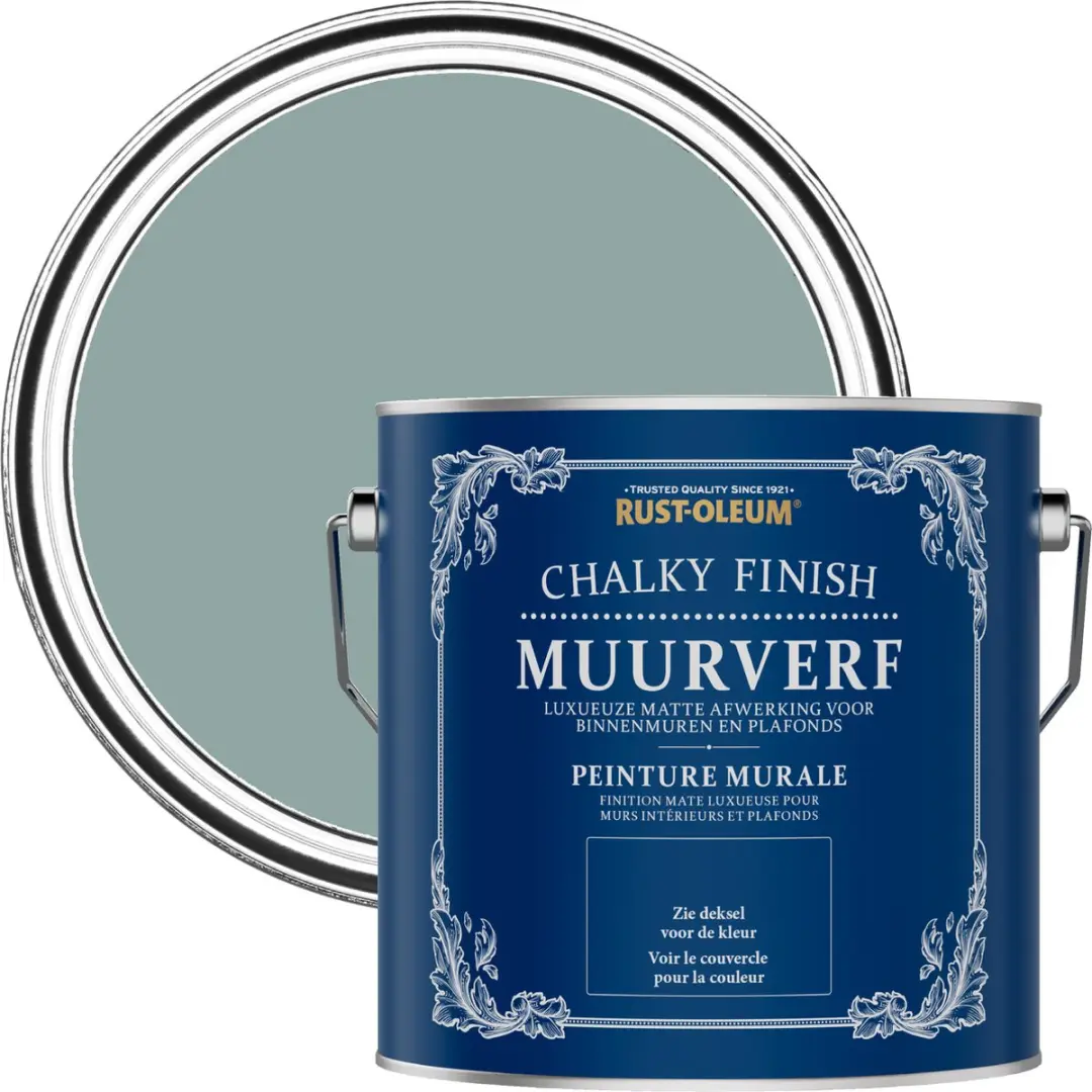 Rust-Oleum Gresham Blauw Chalky Finish Muurverf 2,5L