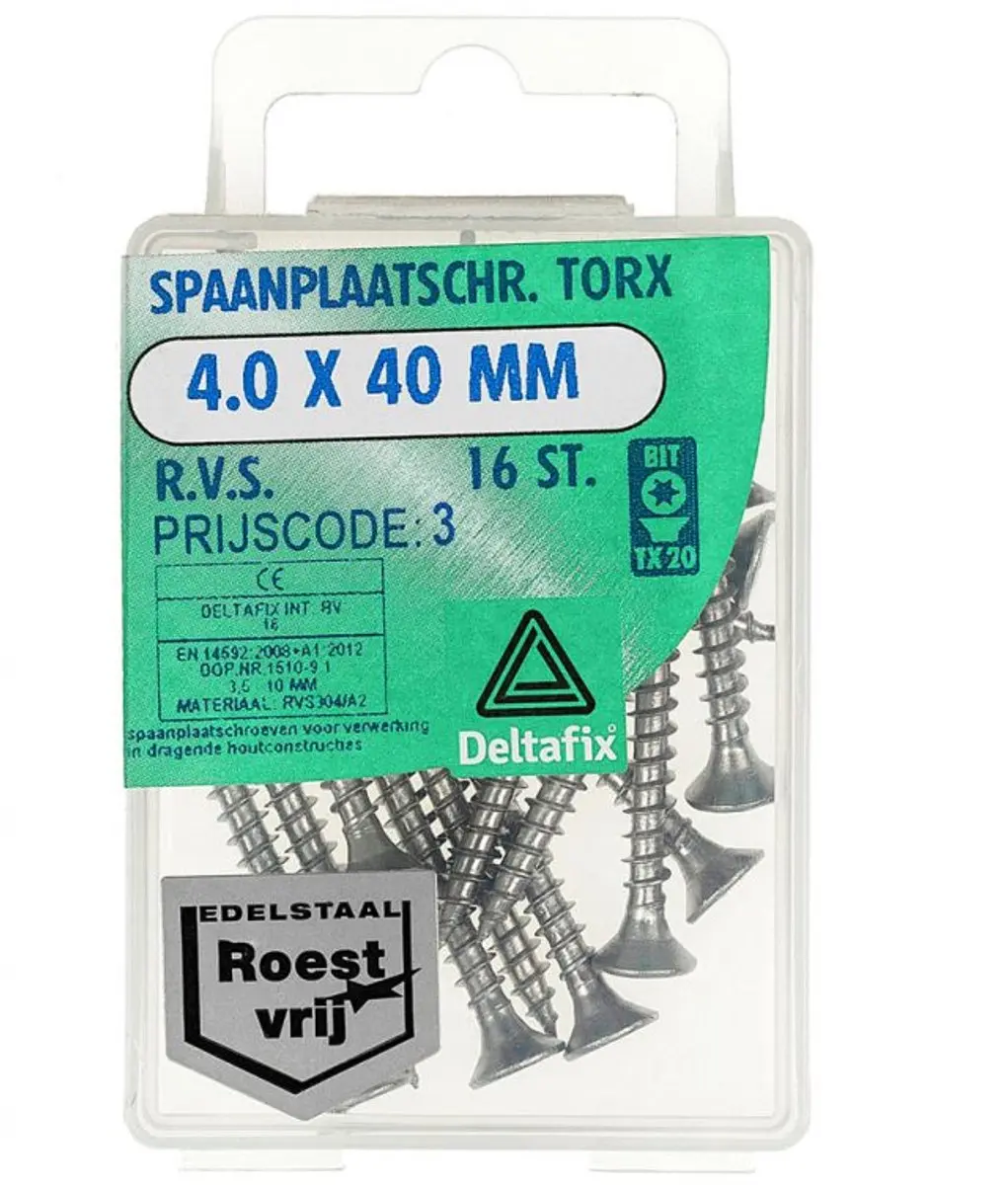 Deltafix Torx 3.5x20mm RVS Schroeven