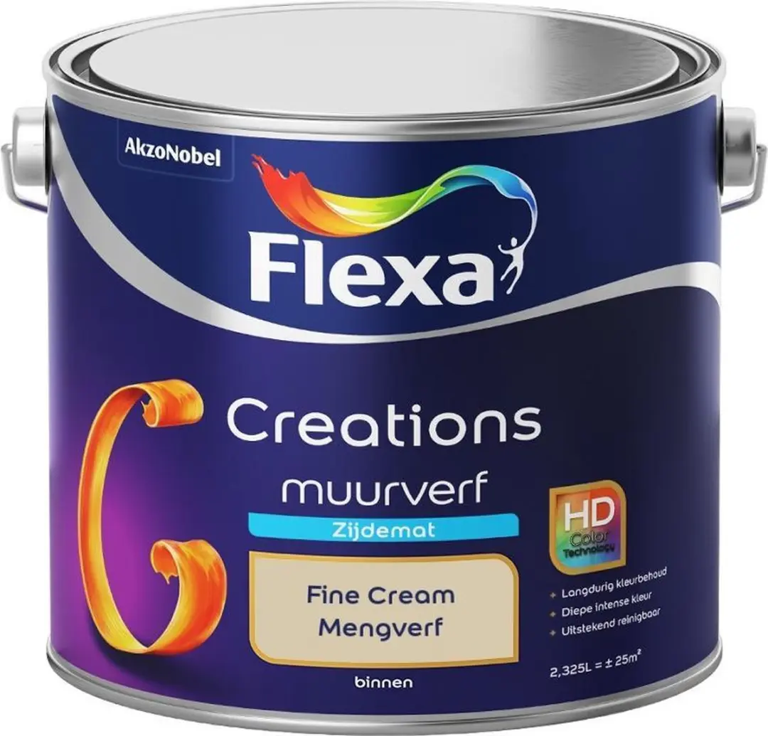 Flexa Creations Muurverf Zijdemat Fine Cream 2,5L