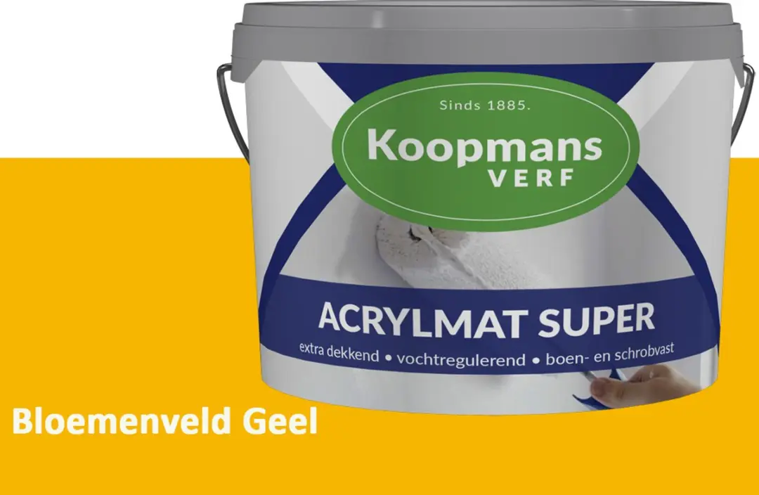 Koopmans Acrylmat Super Matte Muurverf Bloemenveld Geel 10L