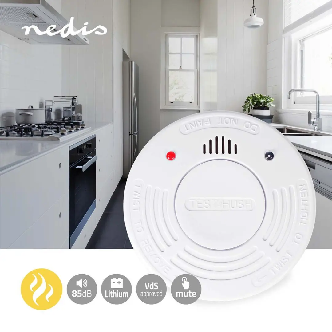Nedis Rookmelder Wit - 10 Jaar Batterij - EN 14604