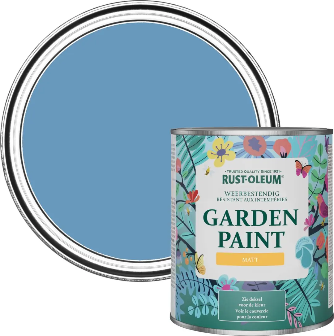 Rust-Oleum Blauw Tuinverf Matt Korenbloemblauw 750ml