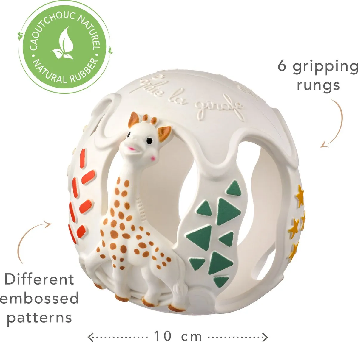 Sophie de Giraf Sensory Bijtbal - Natuurlijk Rubber - afbeelding 6 van 6
