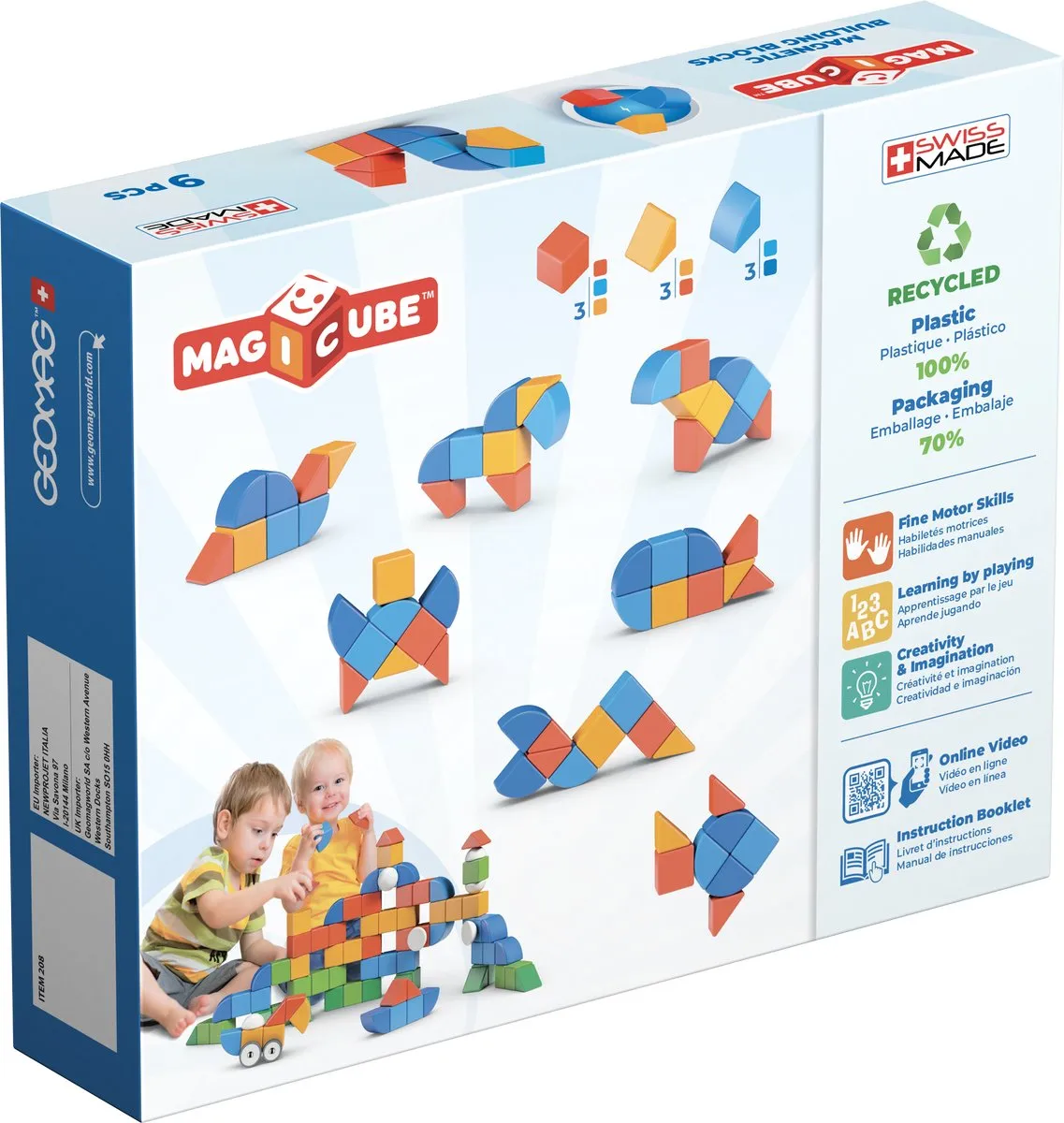 Geomag MagiCube Starter Set - Magnetische Bouwblokken 9-delig - Multikleur
