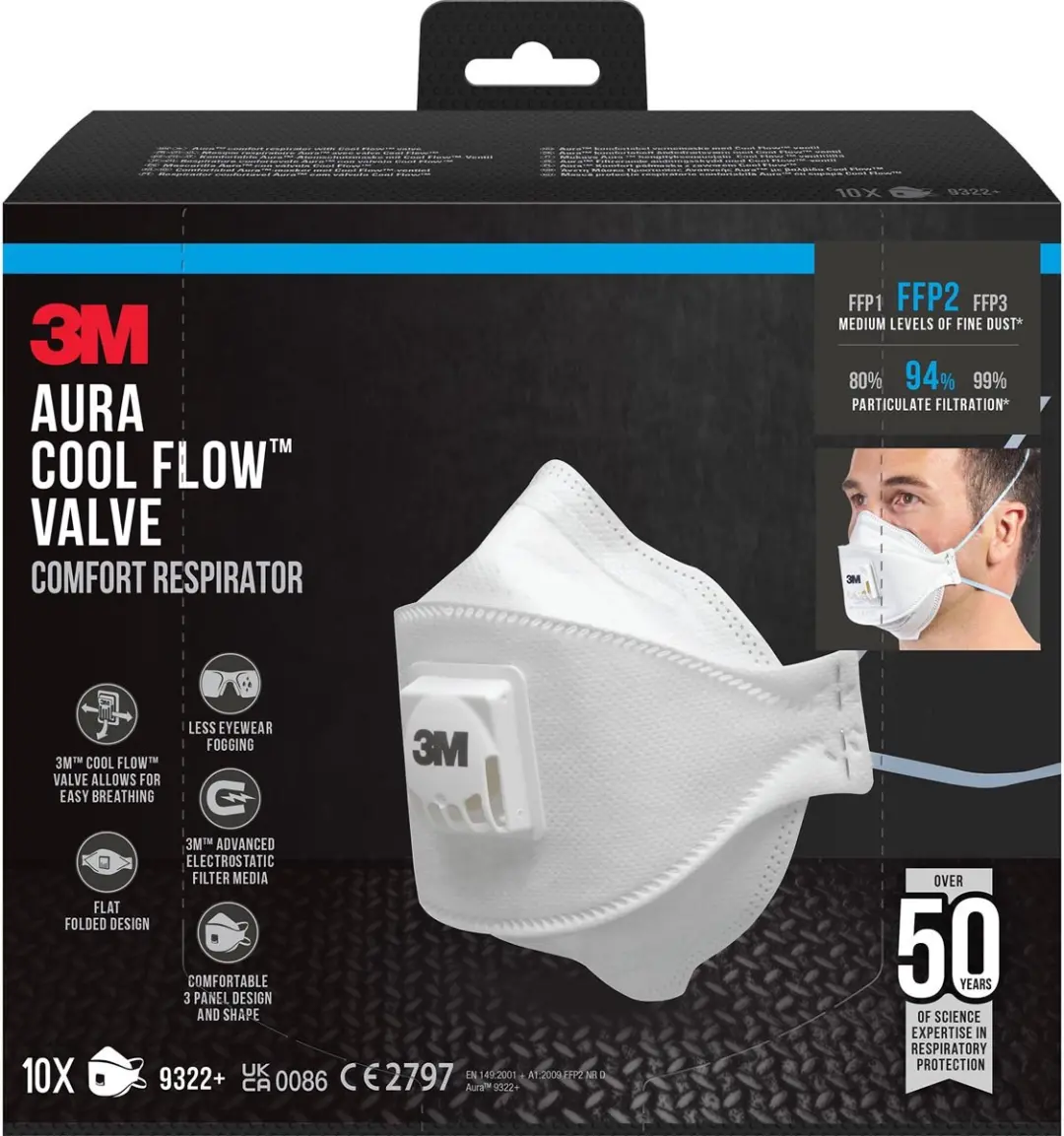 3M FFP2 Stofmasker 9322 - 10 Stuks