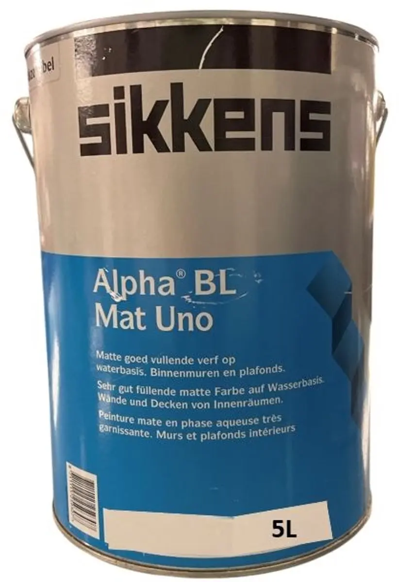 Sikkens Alpha BL Mat Uno Muurverf 5L - RAL 9016 Verkeerswit