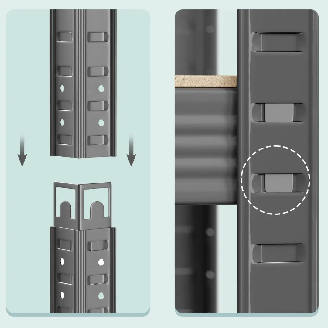 Songmics Stellingkast 5-Laags - 650 kg Greige-Zwart - afbeelding 5 van 6