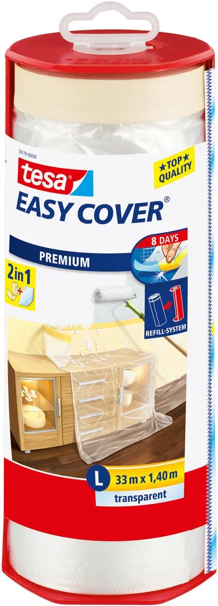 Tesa Easy Cover Perfect+ Schildersfolie Dispenser XL 17m x 2,60m