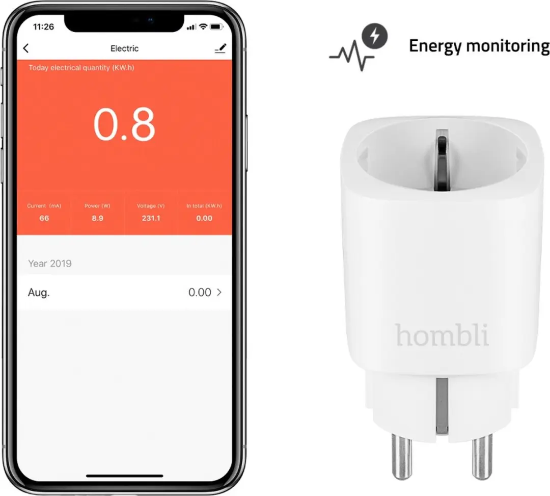 Hombli Slimme Stekker - Wifi Stopcontact 3 Stuks - Zwart