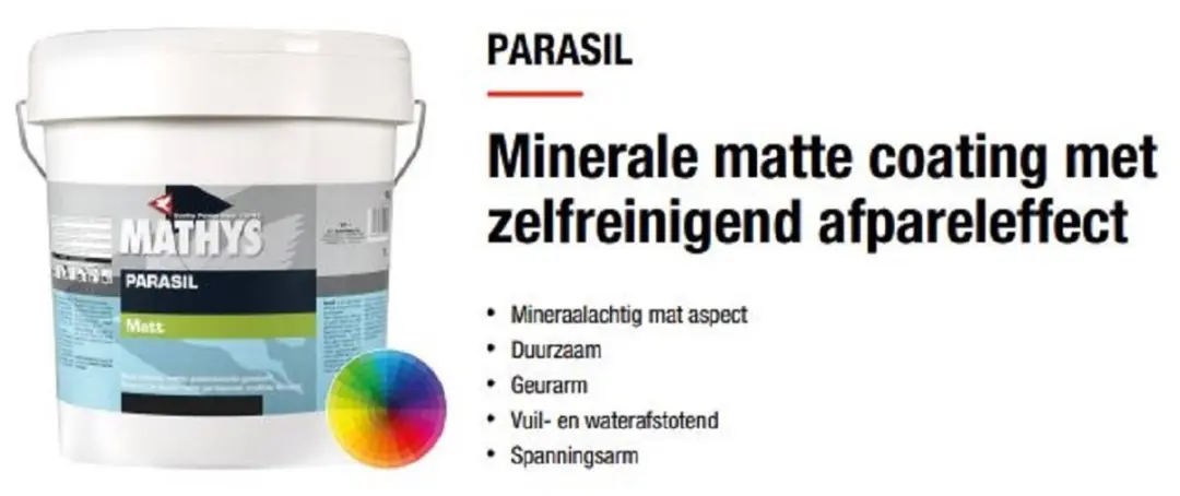 Mathys Parasil Mineraal Matte Gevelverf 5L - RAL 9010 Gebrokenwit