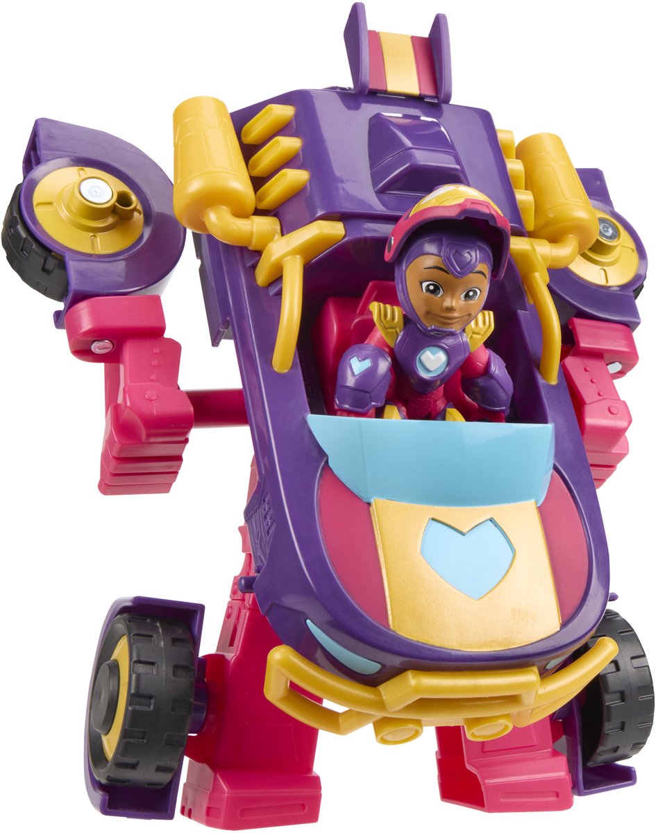 Marvel Iron Man and His Awesome Friends Ironheart, 2-in-1 mech-pak en voertuig, actiefiguur en speelgoedvoertuig