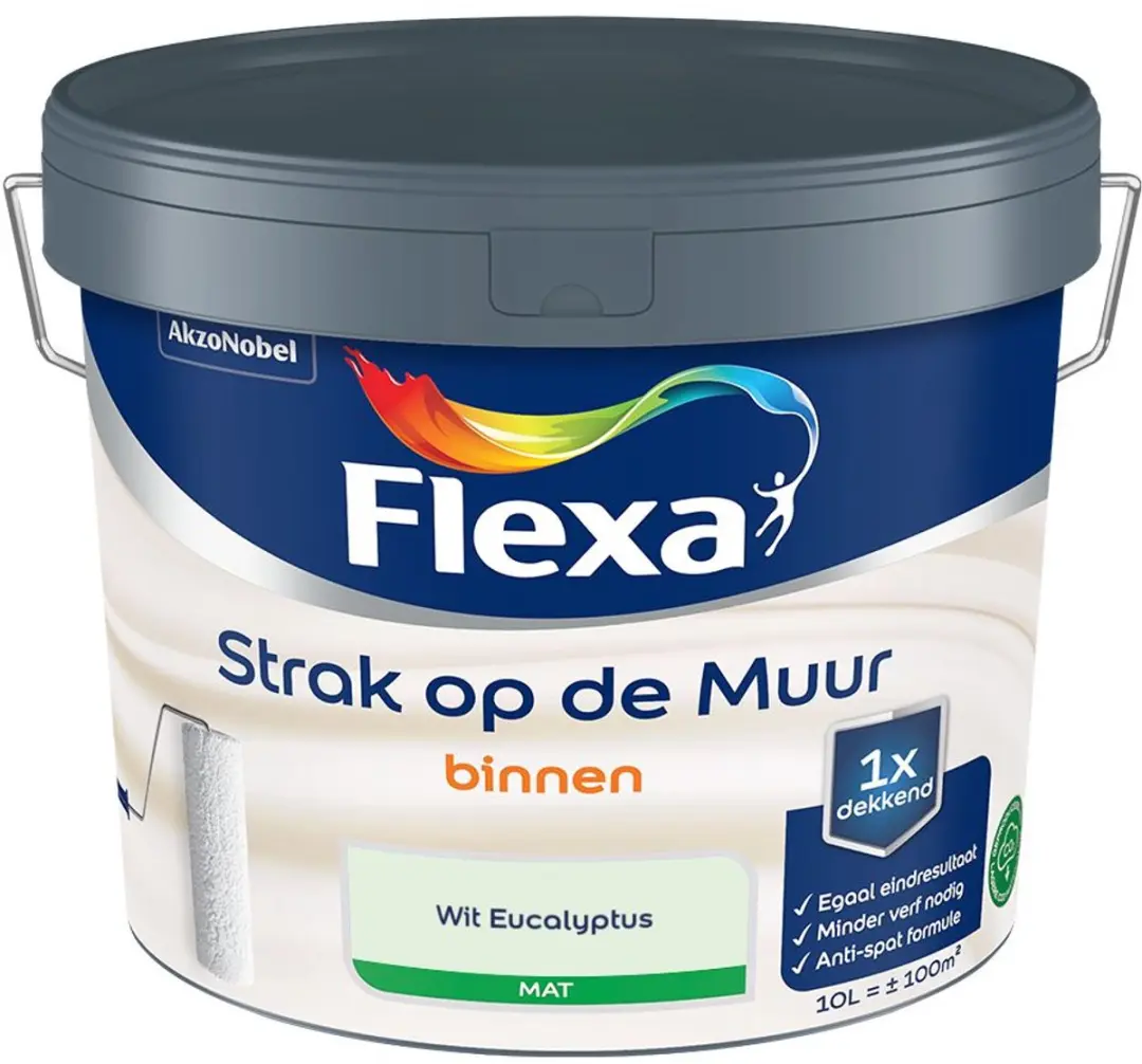Flexa Strak Op De Muur Binnen Mat Wit Eucalyptus 10L