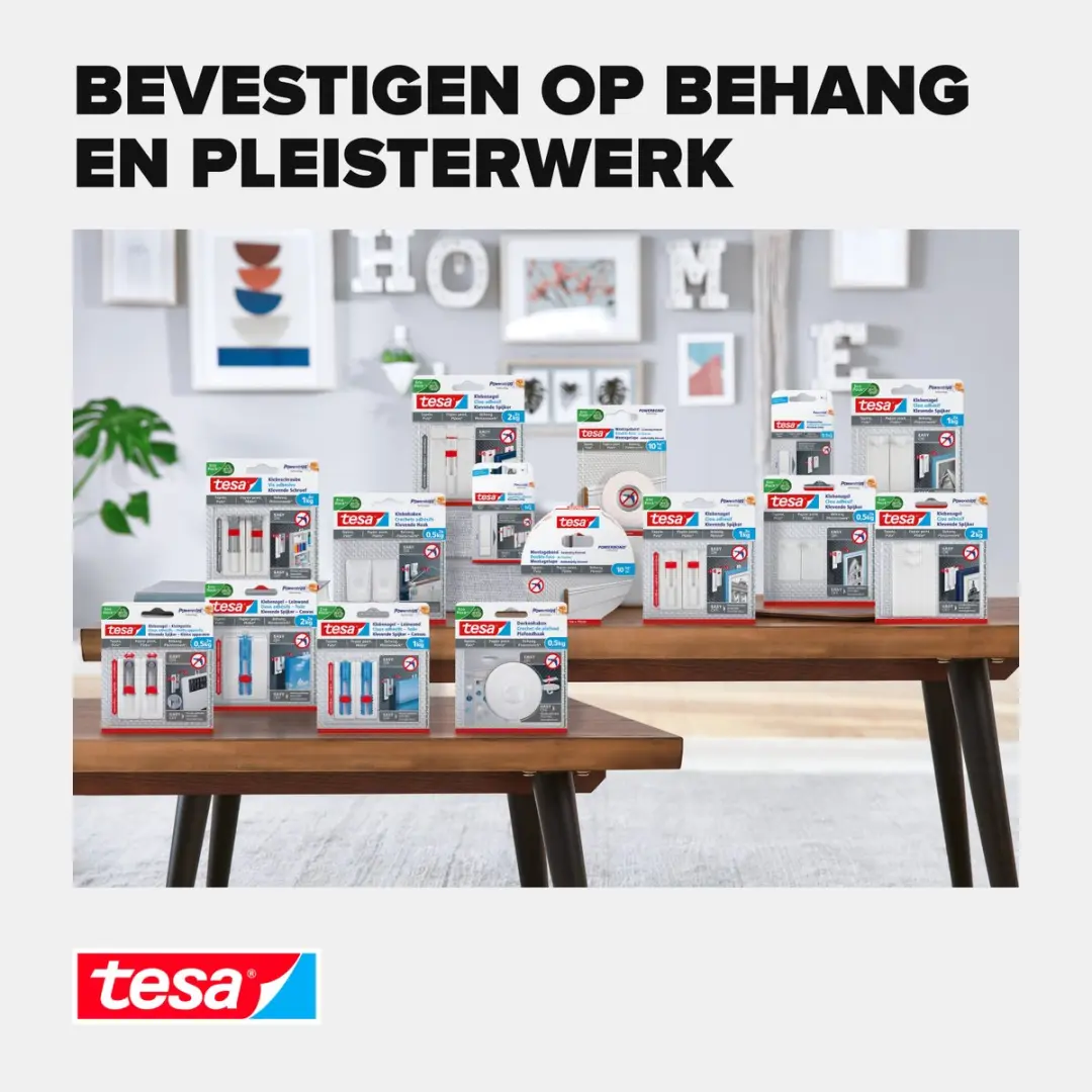 Tesa Montagetape Behang & Pleisterwerk 5m x 19mm - Wit