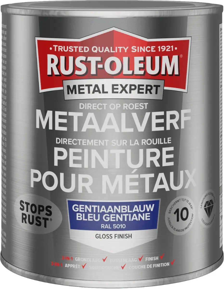 Rust-Oleum Metal Expert Direct Op Roest Metaalverf 750ml - RAL 5010