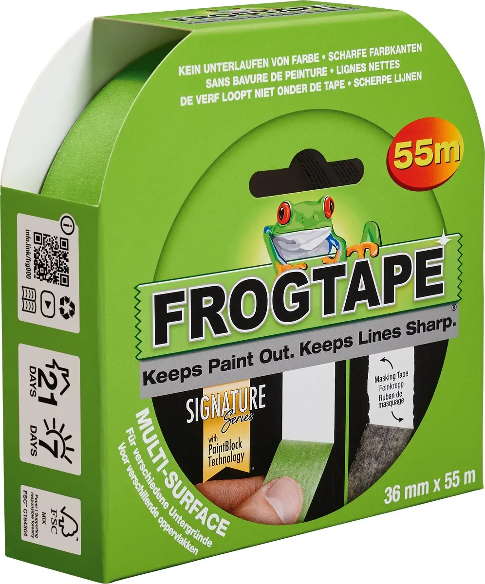 Kip FrogTape Multi-Surface Afplaktape 36mm x 55m - Groente