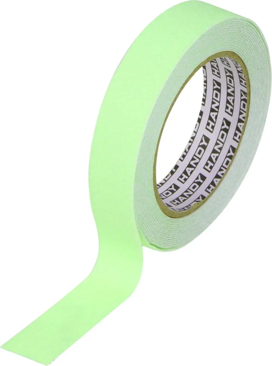 Handy Anti Slip Strip Tape 5m x 2,5cm - Lichtgevend Wit