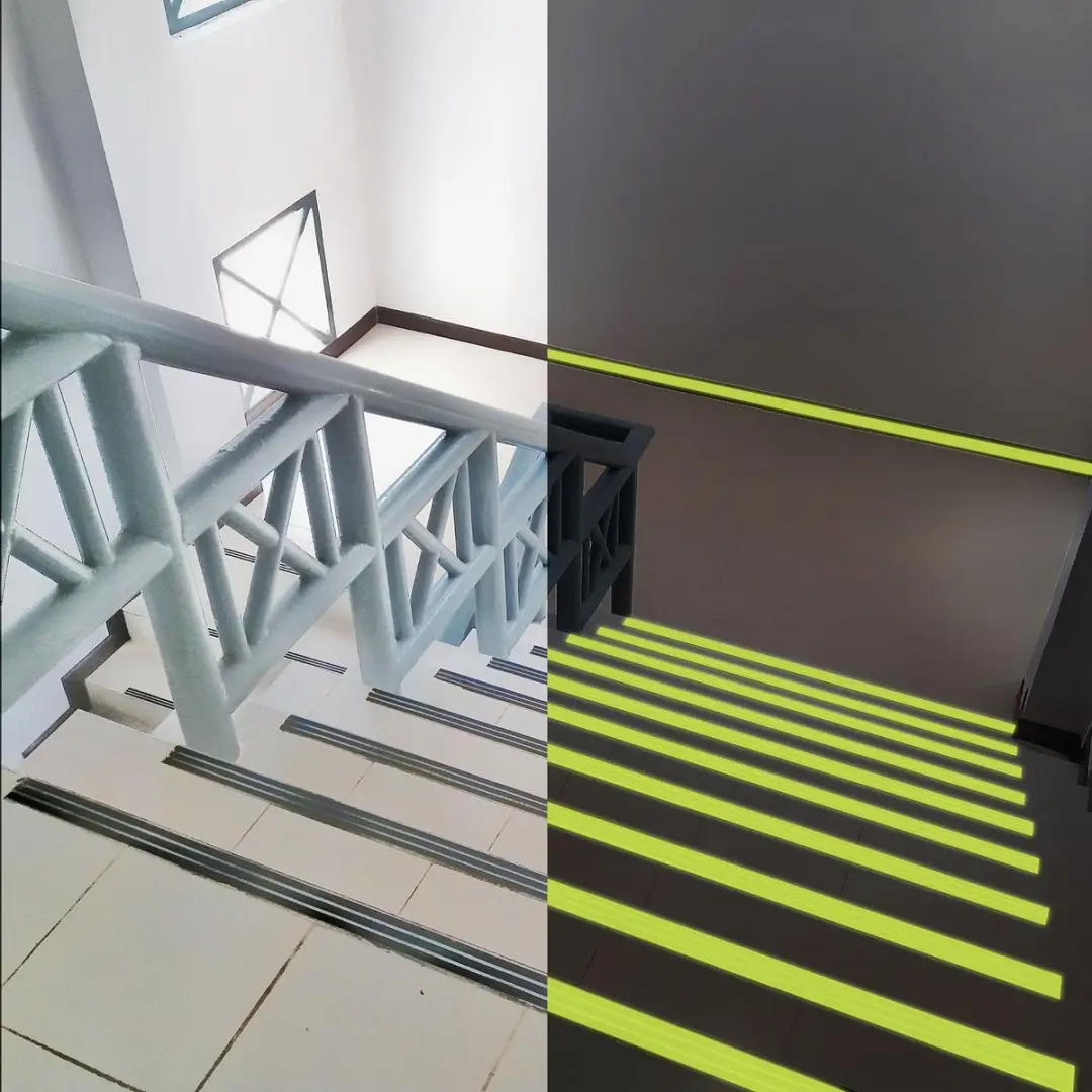Handy Anti Slip Strip Tape 5m x 2,5cm - Lichtgevend Wit
