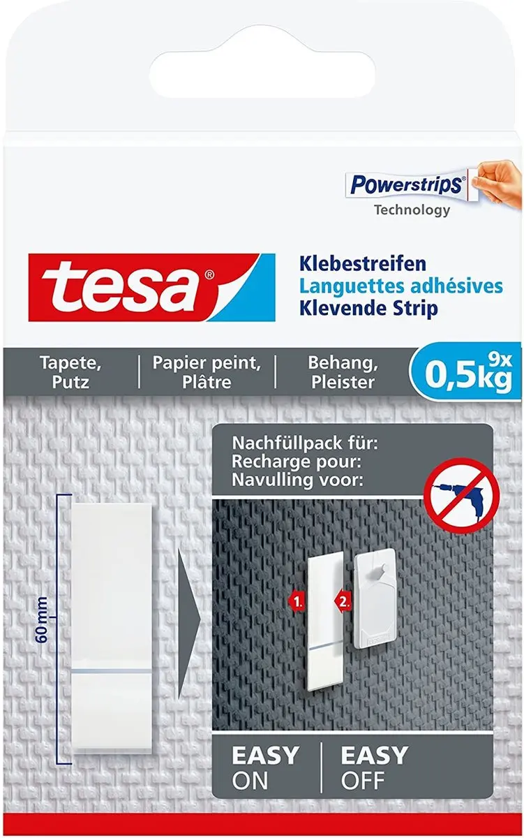 Tesa Powerstrips Plakstrips 45 Stuks - Wit