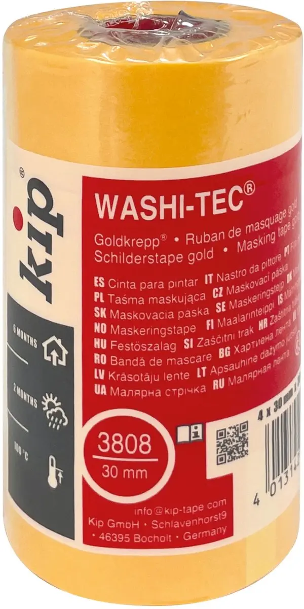 Kip Washi Tape Oranje Pocket - 4 Stuks