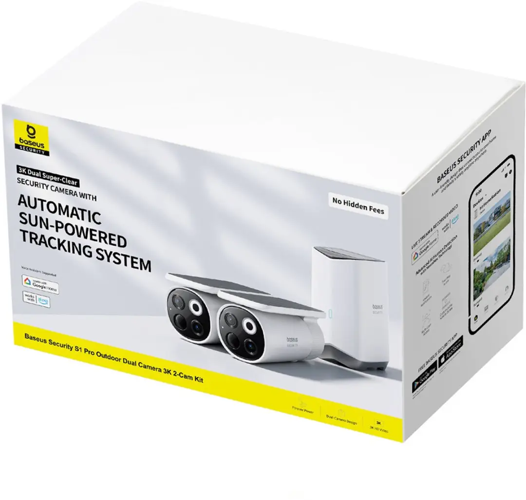 Baseus S1 Pro Beveiligingscamera 3K - 2 Stuks - Wit