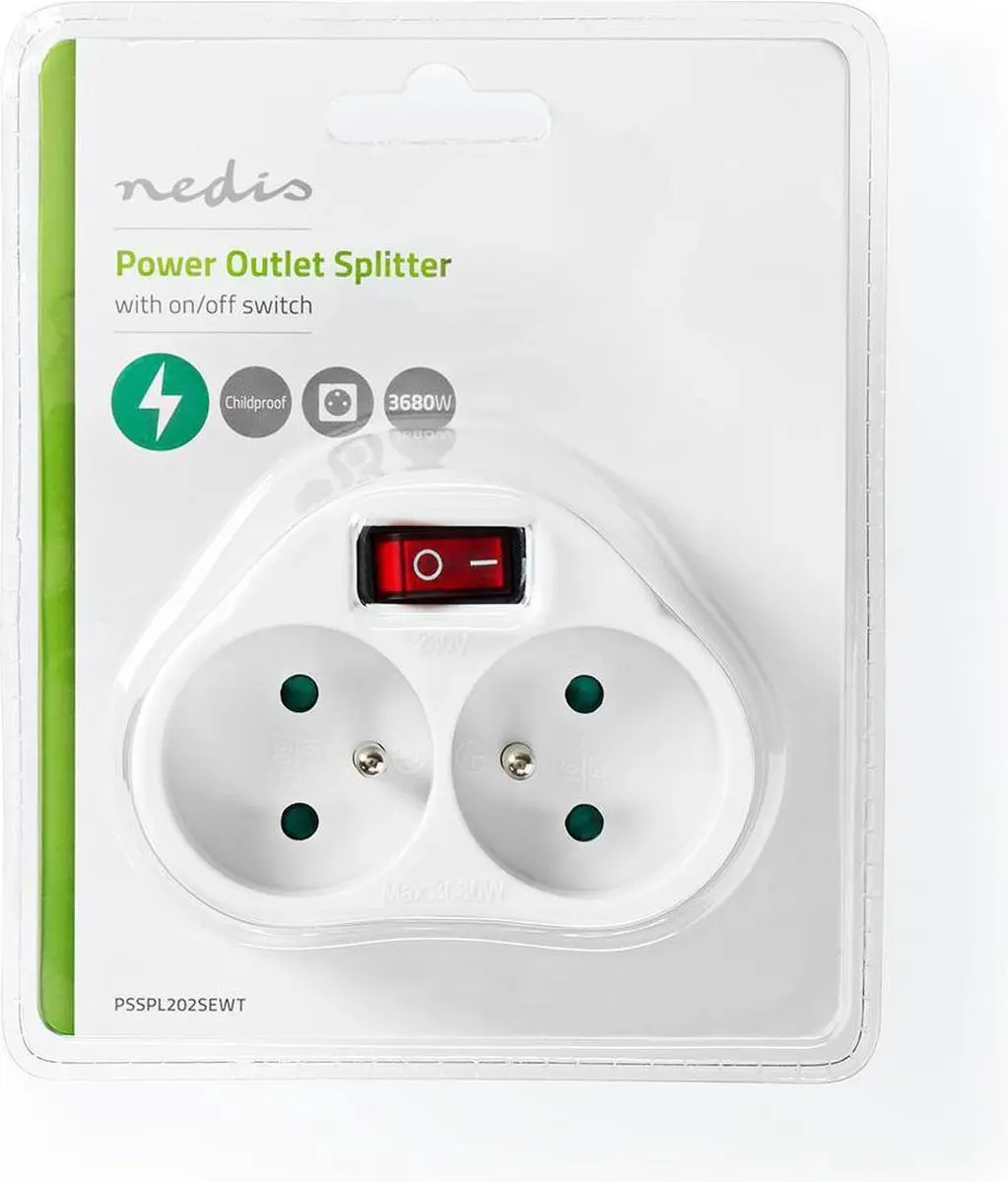 Nedis Stopcontact-Splitter Type-E 16A 3500W - Wit