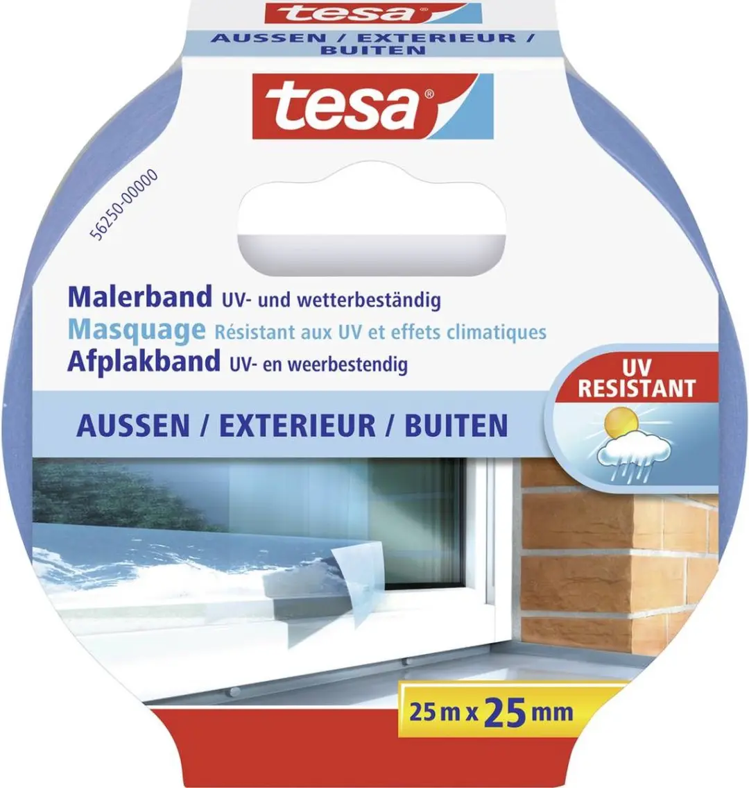 Tesa Afplakband Outdoor 25m x 25mm - Blauw - afbeelding 6 van 6